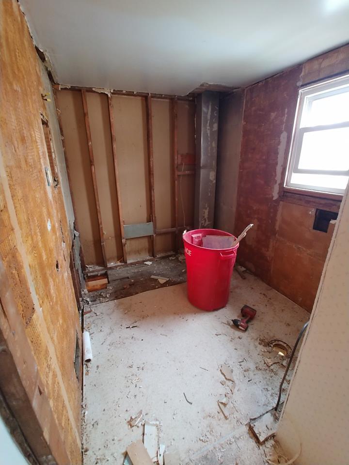 The old bathroom was completely gutted in order to complete this year's project.