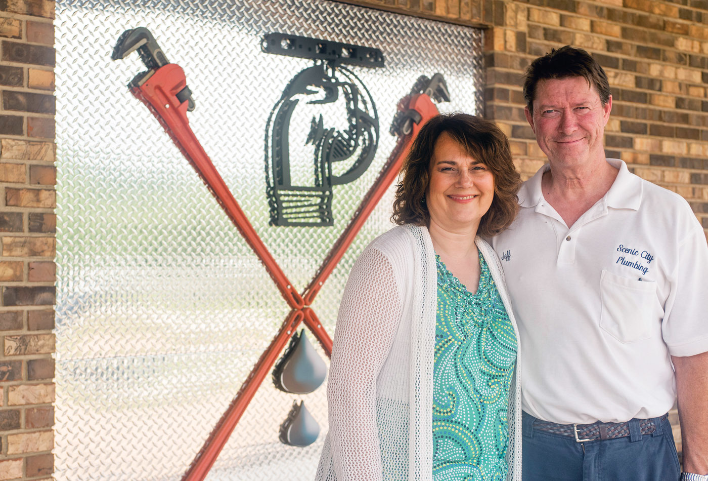 Jacqui and Jeff Logan, owners of Scenic City Plumbing in Hixson, Tennessee